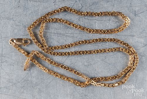 10K yellow gold necklace, 13.2 dwt.