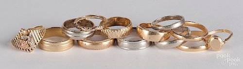 14K gold rings, 31 dwt.