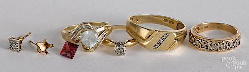 10K gold, precious and semi precious stone jewelry