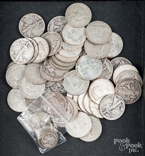 US silver half dollars, 24 ozt.