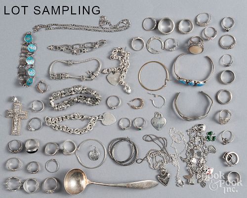 Group of silver jewelry