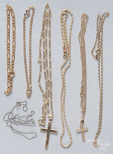 14K gold bracelets and necklaces, 16.8 dwt.