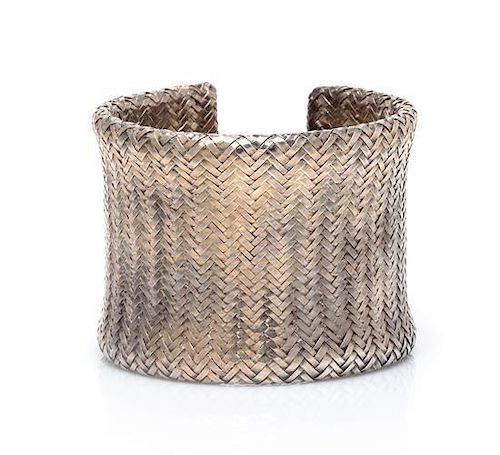 A Sterling Silver Basketweave Cuff Bracelet, Angela Cummings, 45.50 dwts.