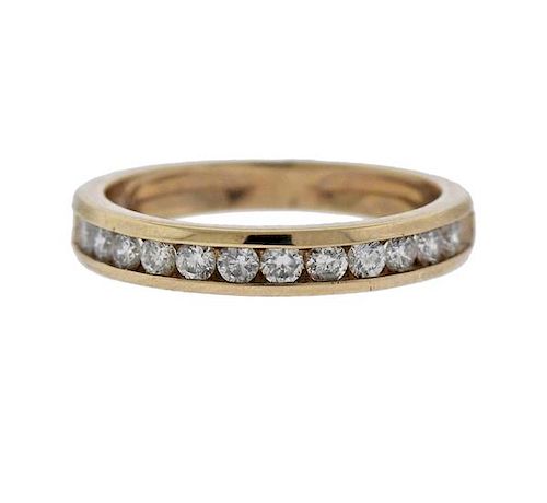 10k Gold Diamond Half Band Wedding Ring 