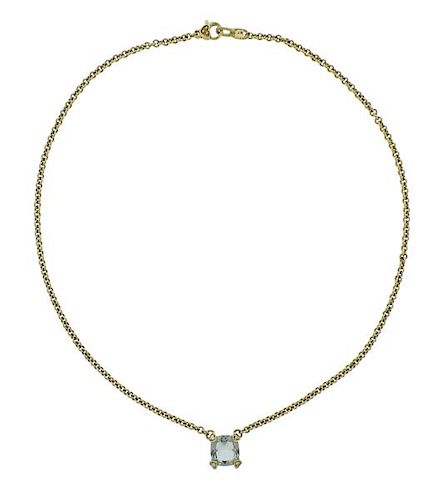 Judith Ripka 18k Gold Diamond Gemstone Necklace 