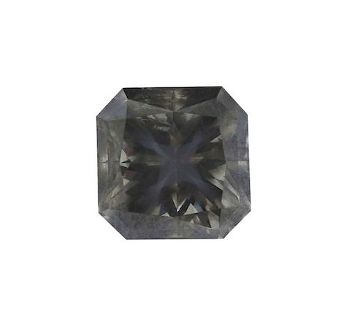 GIA 5.94ct Square Fancy Greenish Yellow Brown Diamond Gemstone