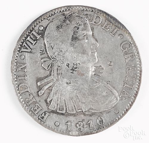 1810 Ferdinand VII eight Reales silver coin.