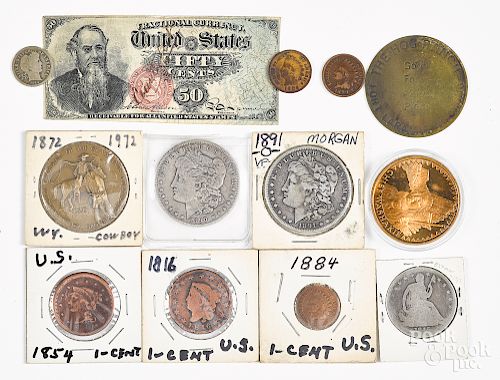 US coins, currency and medals, etc.