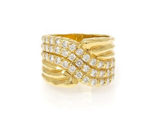 An 18 Karat Yellow Gold and Diamond Ring, Dunay, 7.35 dwts.