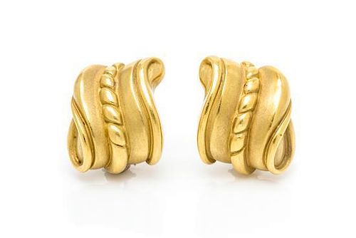 A Pair of 18 Karat Yellow Gold Earclips, Barry Kieselstein-Cord, 20.30 dwts.