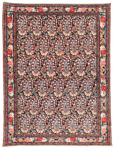 Fine Antique Silk Foundation Senneh Rug: 5' x 6'7''