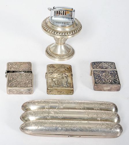 American and Thai Sterling and Silver Smoking Accessories