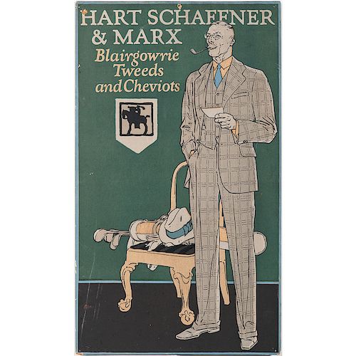 Hart Schrafner & Marx Store Advertising Lithograph Poster