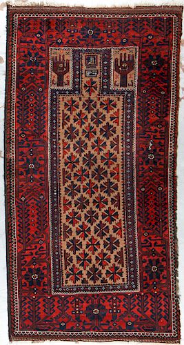 Antique Baluch Prayer Rug, Afghanistan: 2'11'' x 5'8''