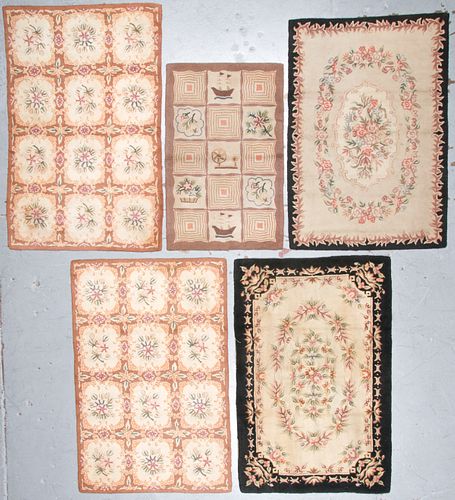 Estate Collection of 5 Antique American Hooked Rugs