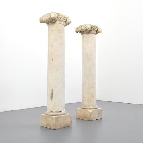 2 Large Attica Marble Greek Columns