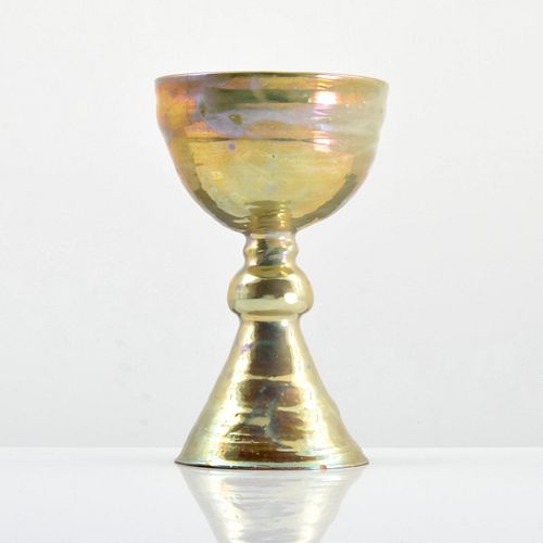 Large Beatrice Wood Iridescent Chalice/Footed Vessel