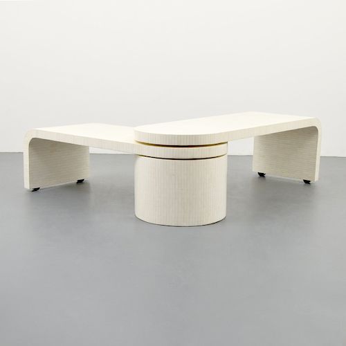 Tessellated Bone Coffee Table, Manner of Karl Springer