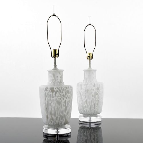 Pair of Lamps Attributed to Vistosi, Murano