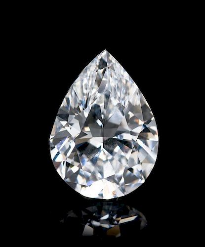 A 3.01 Carat Pear Shape Brilliant Cut Diamond,
