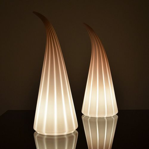 Pair of Large Vetri Murano Lamps