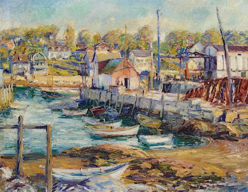 MAX KUEHNE, (American, 1880-1968), Motif No. 1, Rockport, oil on canvas