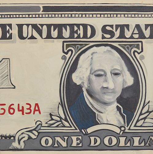 ROBERT DOWD, (American, 1936-1996), Silver Certificate, oil on canvas