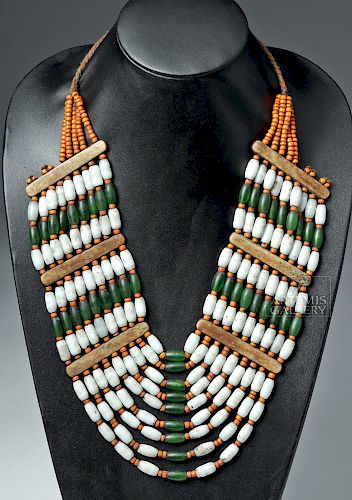Beautiful Early 20th C. Naga Tribe Glass Bead Necklace