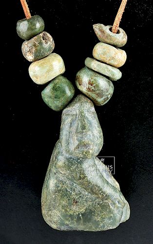 Mayan Greenstone Necklace & Pendant