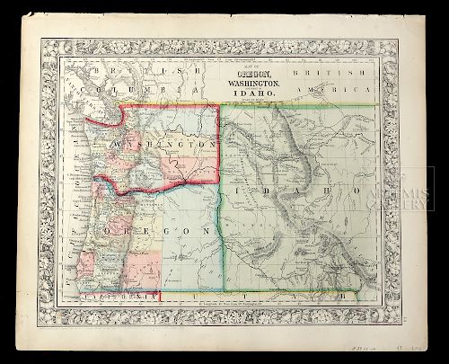 Mitchell Map of Oregon, Washington & Part of Idaho 1860
