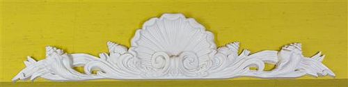 A Continental Carved Composite Shell-Form Wall Mount Height 12 x width 55 1/2 inches.