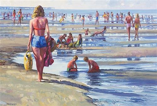 Howard Behrens, American, 1933-2013, Crowded Beach