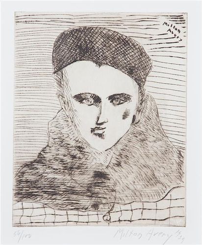 Milton Avery, (American, 1885-1965), Sally with Beret, 1939