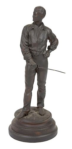 A Continental Cast Metal Figure of a Fencer Height 22 inches.