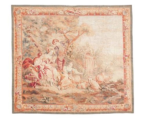 An Aubusson Tapestry 70 x 64 inches.