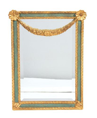 A Carver's Guild "Petite Festoon" Mirror Height 21 x width 16 inches.