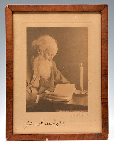 J. Edward B. Greene photo of John Burroughs, signed