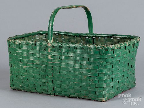 Green painted basket
