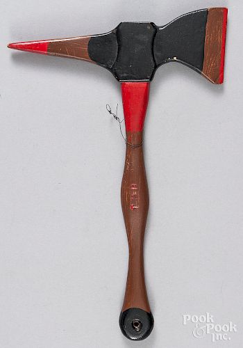 Painted pine fraternal lodge axe