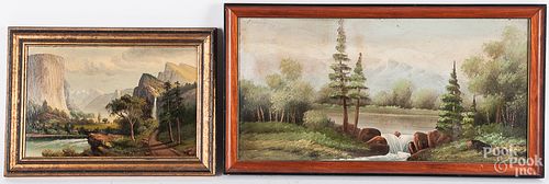 Two American oil on board landscapes