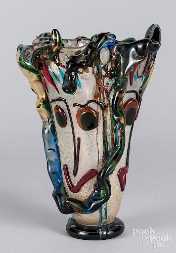 Strumeier Family Murano art glass vase