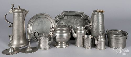 Group of Continental pewter tablewares