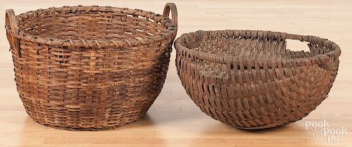 Four large splint gathering baskets