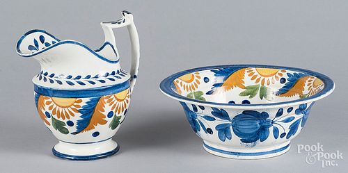 Pearlware pitcher and basin