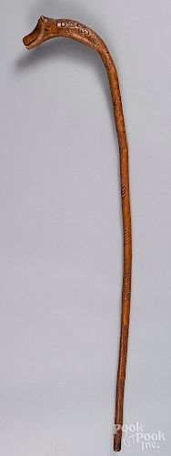 Carved folk art cane