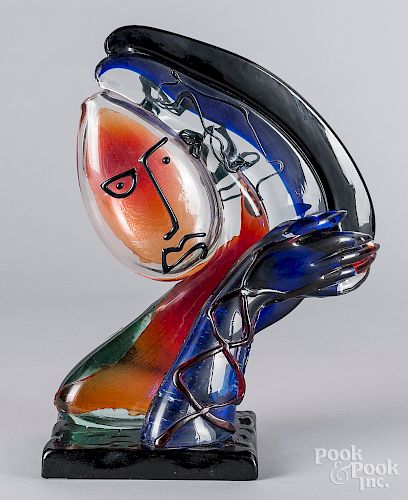 Renzo Andreon art glass sculptural vase