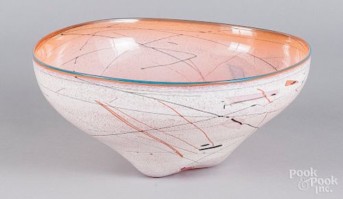 Taylor Backes art glass centerpiece bowl