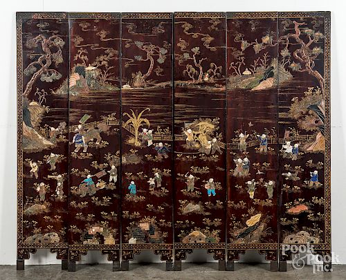 Chinese hardstone inlaid panels