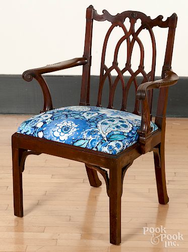 English Chippendale mahogany armchair