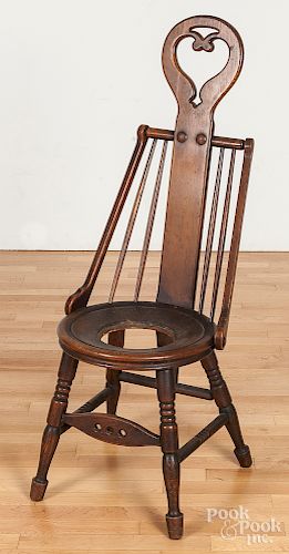 English Arts and Crafts oak side chair